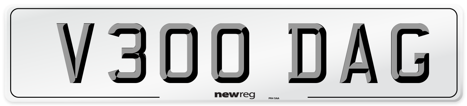 V300 DAG Number Plate from New Reg